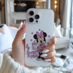 Disney famoso personaggio dei cartoni animati divertente Minnie Mouse Pretty In Pink Custodia per telefono 6435