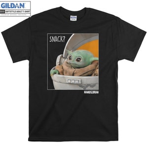 Baby Yoda Mandalorian Kinder Snack T-Shirt Hoody Kinder Kinder Tragetasche Tshirt S-M-L-XL-XXL-3XL-4XL-5XL Gildan Oversized Herren Damen Unisex 6546