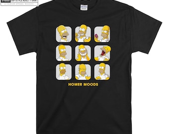 Homer Simpson Moods The Simpson T-shirt Hoody Kids KinderTasche Tshirt S-M-L-XL-XXL-3XL-4XL-5XL Gildan Oversized Herren Damen Unisex 6936