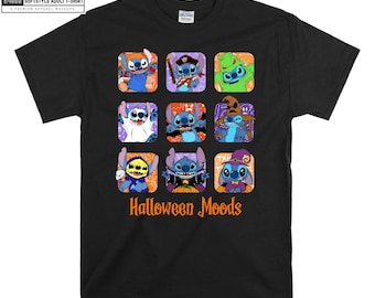 Halloween Moods Disney Stitch T-shirt Hoodie Kids Child Tote Bag Tshirt S-M-L-XL-XXL-3XL-4XL-5XL Gildan Oversized Men Women Unisex H129
