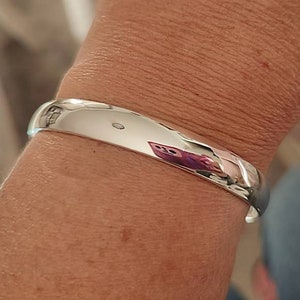 Pretty adjustable flat bracelet in SILVER plated