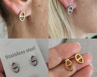 Pretty Marine Mesh stud earrings in stainless steel of your choice