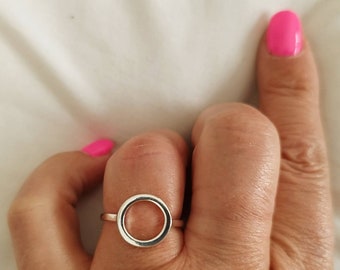 Bague ajustable cercle en plaqué ARGENT