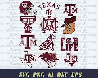 Texas Universität, Aggies, Logo, hohe Qualität, digitaler Download, svg Cricut, svg, png, ai, eps, dxf.
