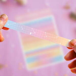 Feuille de Stickers Mignons style Washi Tape Rainbow Constellations, Stickers Aesthetic pour Planner, Autocollants Mignons Bullet Journal
