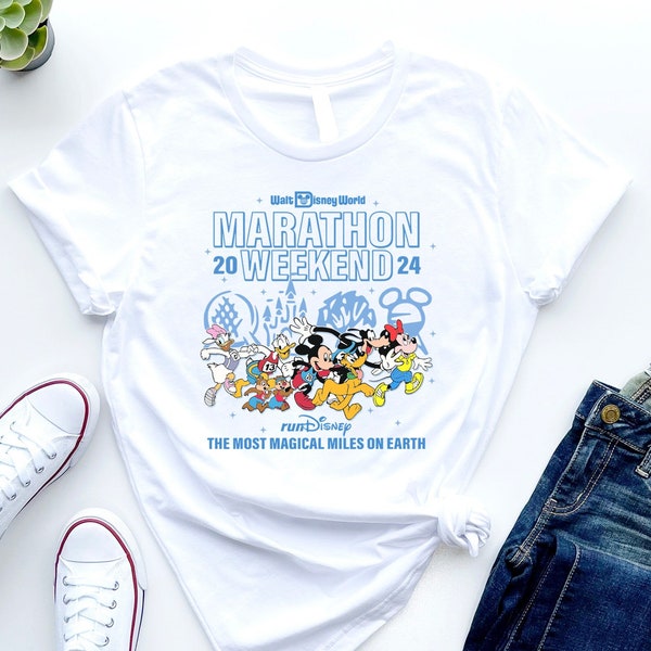 runDisney Walt Disneyworld Marathon Weekend 2024 Shirt, Mickey and Friends Disney Marathon Sweatshirt, Disney Running Marathon Tee, Marathon