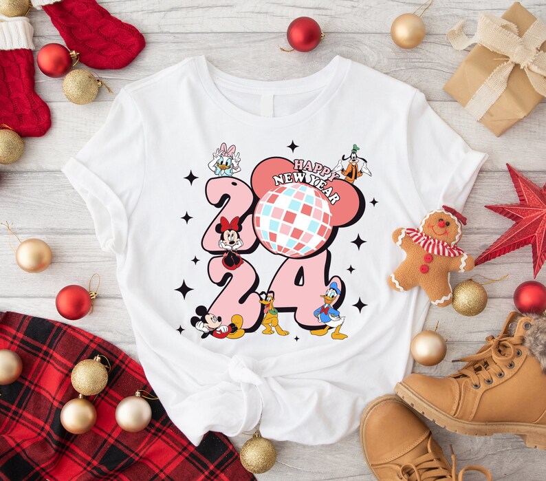 Disney Happy New Year 2024 Shirt Mickey Friends Happy New - Etsy