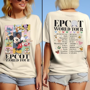 Vintage Disney Epcot World Tour Shirt, Drink Around The World Sweatshirt, Disneyland Family Matching T-Shirt, Disneyworld Traveler Shirt