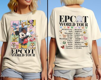 Vintage Disney Epcot World Tour Shirt, Drink Around The World Sweatshirt, Disneyland Family Matching T-Shirt, Disneyworld Traveler Shirt