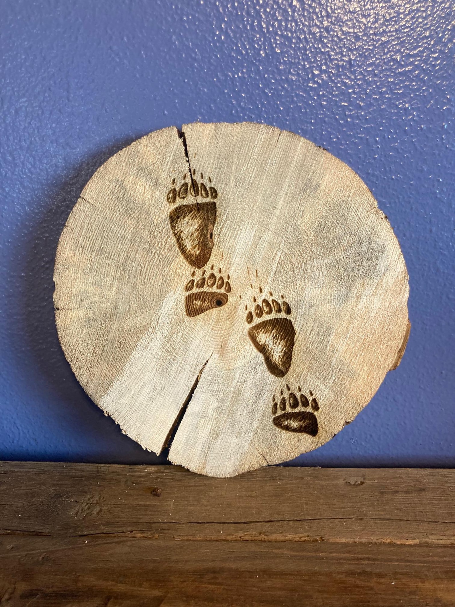 Engraved Log Slice Wood Art. Engraved Wedding Gift. Laser Etched Wood ...