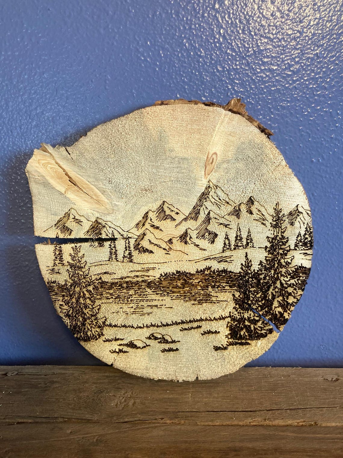 Engraved Log Slice Wood Art. Engraved Wedding Gift. Laser Etched Wood ...