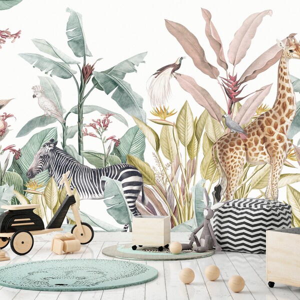 Peel and Stick Wallpaper Mural Kids - Etsy - Textured Peel And Stick Wall Stickers For Kids