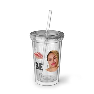 90 Day Fiance Darcey and Jesse Tumbler with Straw, Insulated Acrylic Cup, Cute Reality TV Drinkware, 16oz BPA-Free Iced Coffee Cup