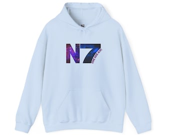 N7 ユニセックス パーカー: ゲーマーのための、着心地が良くスタイリッシュな「マスエフェクト」風スウェットシャツ