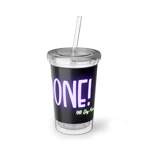 90 Day Fiance iced coffee tumbler, reality TV show quote I&#39;m Done, BPA-free 16oz double-wall insulated acrylic cup with straw
