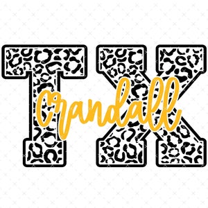 Crandall Tx , Hometown Texas Leopard PNG, TX Leopard PNG, Texas png, Texas State png, Digital File, Instant Download