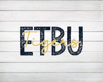 CUSTOM ETBU Tigers PNG, plik cyfrowy, natychmiastowe pobranie
