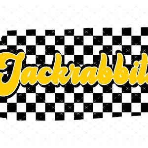 Jackrabbits Checkered Background PNG, TX Spirit PNG, Black and Yellow png, Digital File, Instant Download