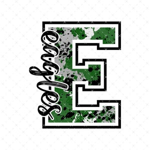 Eagles E Splatter Green PNG, Digital File, Instant Download