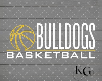 Bulldogs Basketball Outline PNG, plik cyfrowy, natychmiastowe pobranie