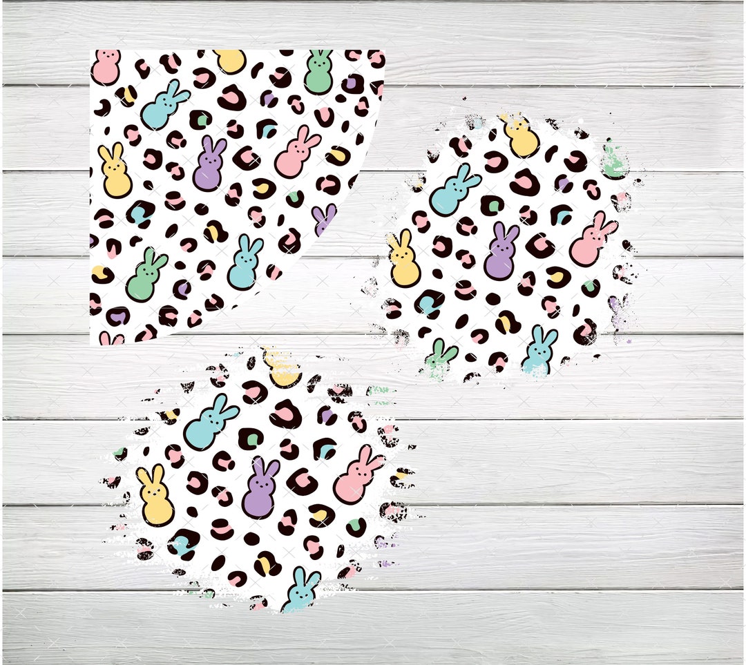Easter Leopard Print Sublimation Sleeve &amp; Patches Heart PNG, Digital ...