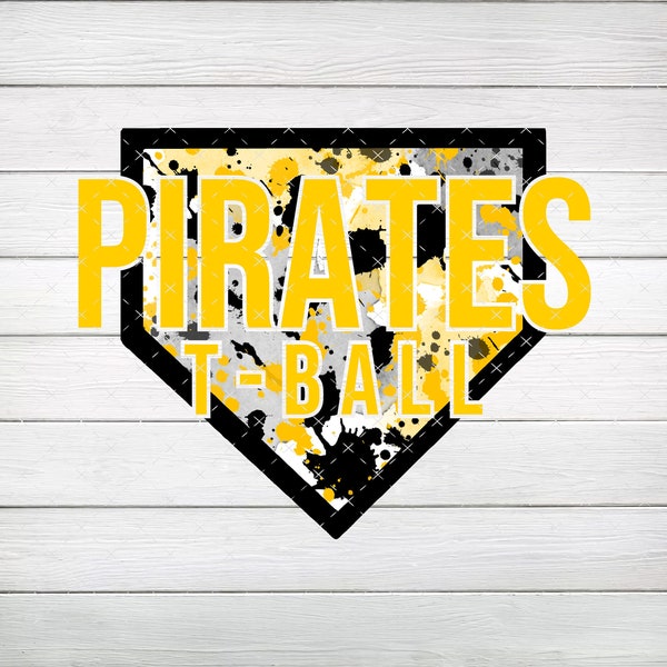 Pirates T-Ball Home Plate Splatter PNG, Digital File, Instant Download