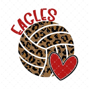 Eagles Leopard Volleyball PNG, Digital File, Instant Download