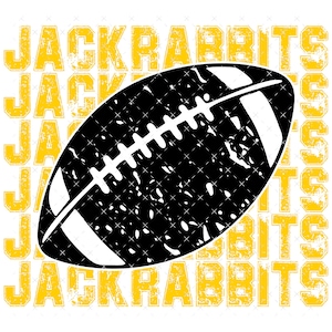 Jackrabbits Football PNG, Black and Yellow Digital File, Instant Download