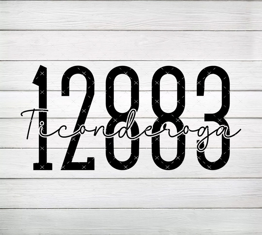 Ticonderoga 12883 Zip Code PNG Digital File Instant Download Etsy