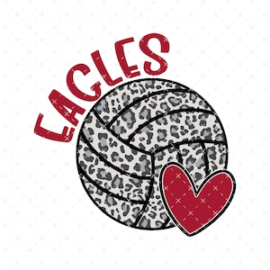 Volleyball Eagles Red PNG, Digital File, Instant Download