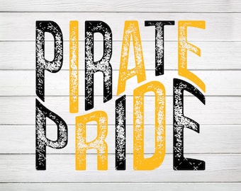 Pirate Pride PNG, Black and Yellow - Gold Digital File, Instant Download