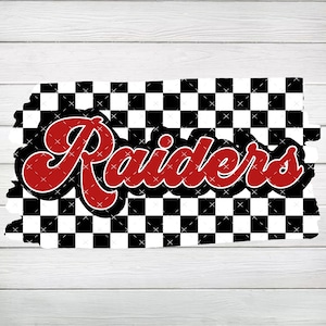 Raiders Checkered Background PNG, Red & Black Digital File, Instant Download