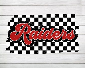 Raiders Checkered Background PNG, Red & Black Digital File, Instant Download