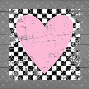 Roze hart geruite achtergrond PNG, digitaal bestand, Instant Download