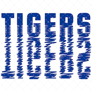 Tigers School Spirit Blue PNG, digitaal bestand, Instant Download