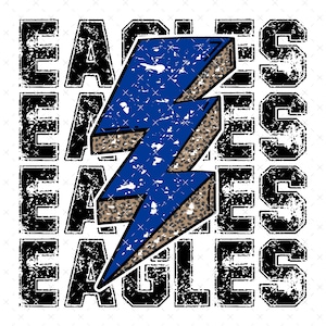 Eagles School Spirit Royal Blue PNG, Digital File, Instant Download