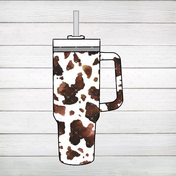 Tumbler Brown Cow Print Cup PNG , Digital File, Instant Download