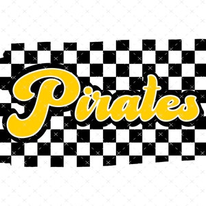 Pirates Checkered Background PNG, TX Spirit PNG, Black and Yellow png, Digital File, Instant Download