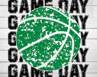 Game Day Green Basketball PNG, plik cyfrowy, natychmiastowe pobranie