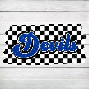 Fondo a cuadros del diablo PNG, azul y negro