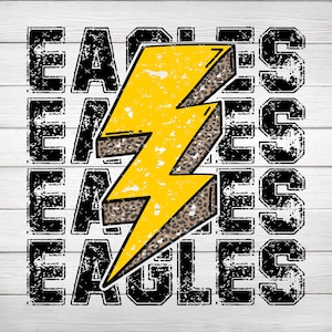 Eagles School Spirit Yellow-Gold PNG, Digital File, Instant Download
