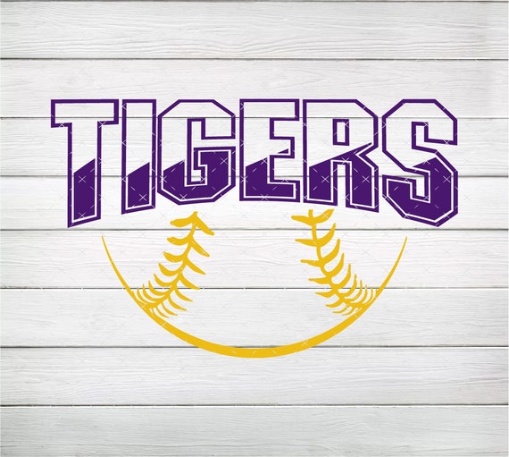 Tigers Baseball Purple & Yellow Gold PNG, Digital File, Instant Download