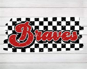 Fondo a cuadros de los Bravos PNG, archivo digital rojo y negro, descarga instantánea