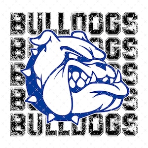 Bulldogs PNG, TX Spirit PNG, Black and Blue png, Digital File, Instant Download