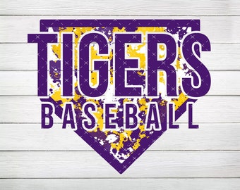 Tigers Baseball Home Plate Splatter PNG, Digital File, Instant Download