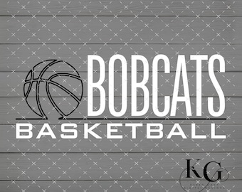 Bobcats Basketball Outline PNG, Sublimacja Cyfrowy Plik, Natychmiastowe Pobieranie
