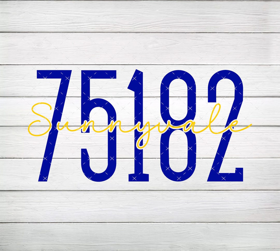Sunnyvale 75182 Zip Code PNG, Digital File, Instant Download Etsy