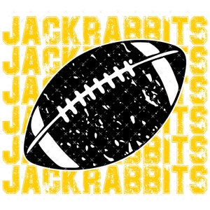 SVG & PNG Jackrabbits Football, Black and Yellow Digital File, Instant Download