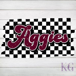 Aggies Karierter Hintergrund, PNG, Maroon & Schwarz, digitale Datei, Instant Download