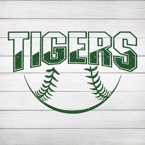 Tigers Baseball Green PNG, Digital File, Instant Download